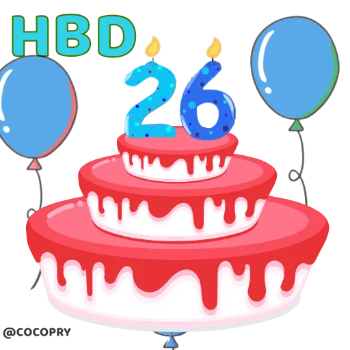 🥳 Стикер «HBD» для Telegram