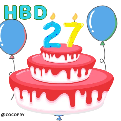 🥳 Стикер «HBD» для Telegram