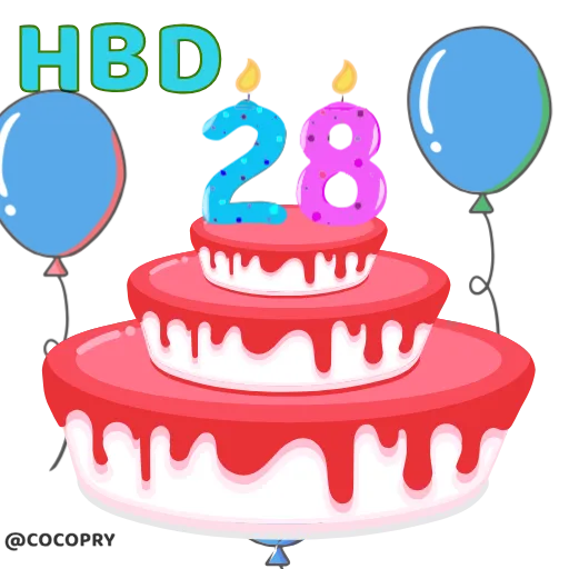 🥳 Стикер «HBD» для Telegram