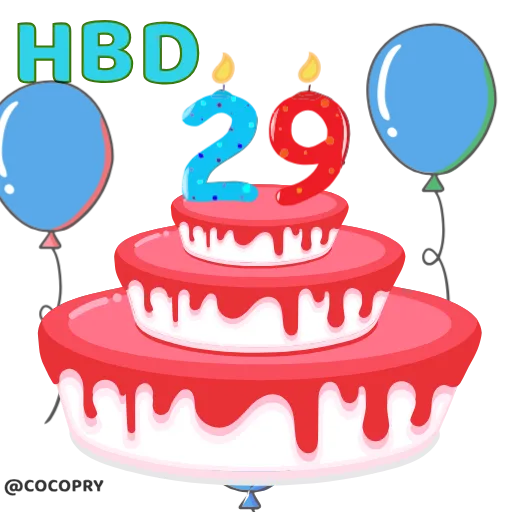 🥳 Стикер «HBD» для Telegram