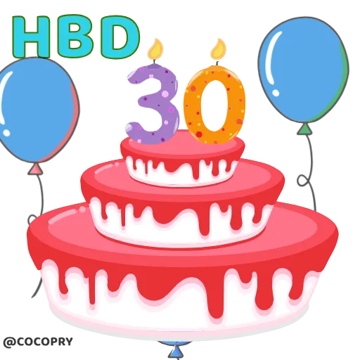 🥳 Стикер «HBD» для Telegram
