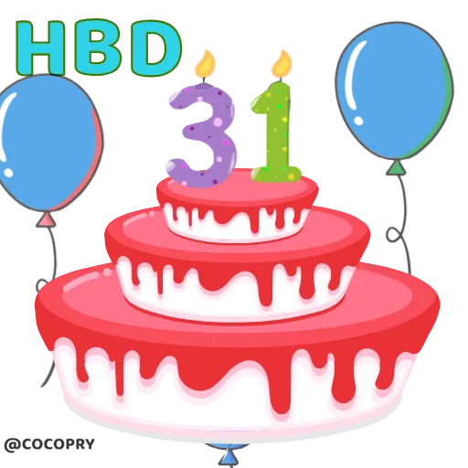 🥳 Стикер «HBD» для Telegram