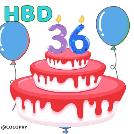 🥳 Стикер «HBD» для Telegram