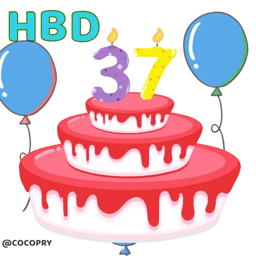🥳 Стикер «HBD» для Telegram