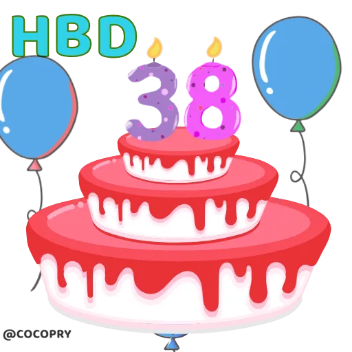 🥳 Стикер «HBD» для Telegram
