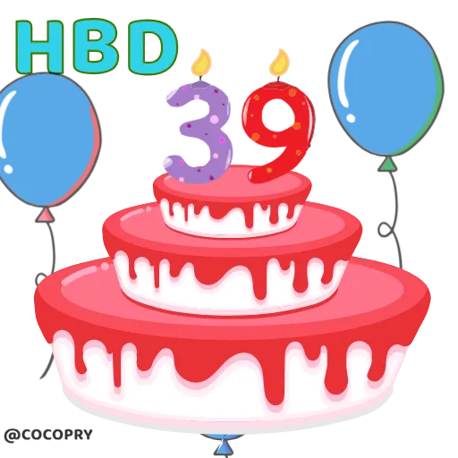 🥳 Стикер «HBD» для Telegram