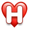 Стикер 14 ❤️ Буквы в сердечках - шрифт в сердечках ❤️