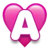 Стикер 46 ❤️ Буквы в сердечках - шрифт в сердечках ❤️