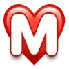 Стикер 13 ❤️ Буквы в сердечках - шрифт в сердечках ❤️