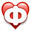 Стикер 21 ❤️ Буквы в сердечках - шрифт в сердечках ❤️