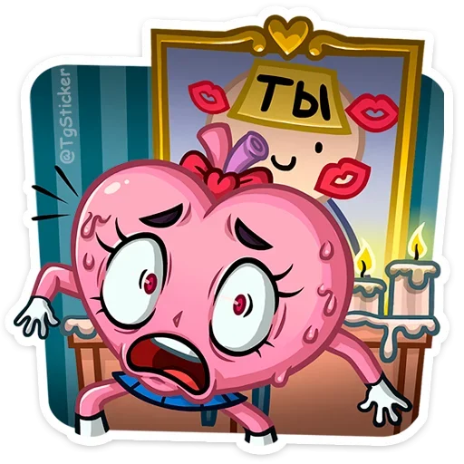 😳 Стикер «Сердце-чан» для Telegram