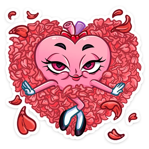 ❤️ Стикер «Сердце-чан» для Telegram