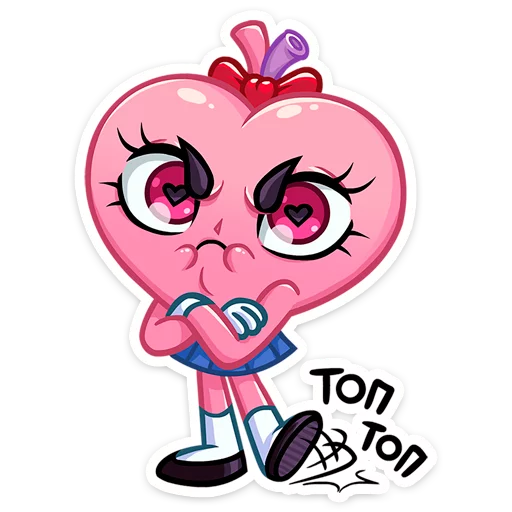 😠 Стикер «Сердце-чан» для Telegram