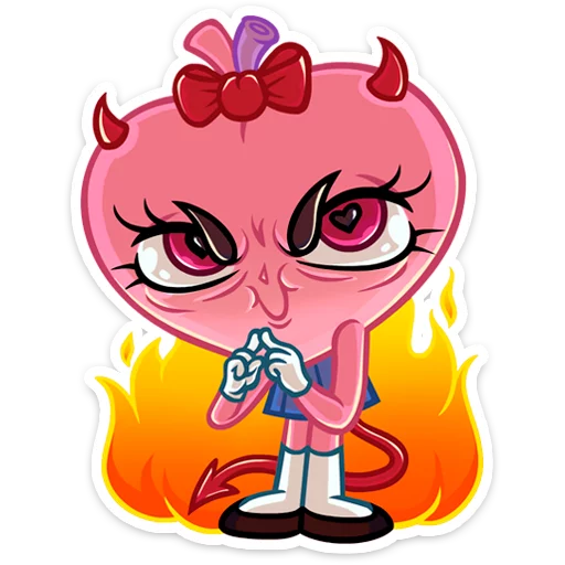 😈 Стикер «Сердце-чан» для Telegram