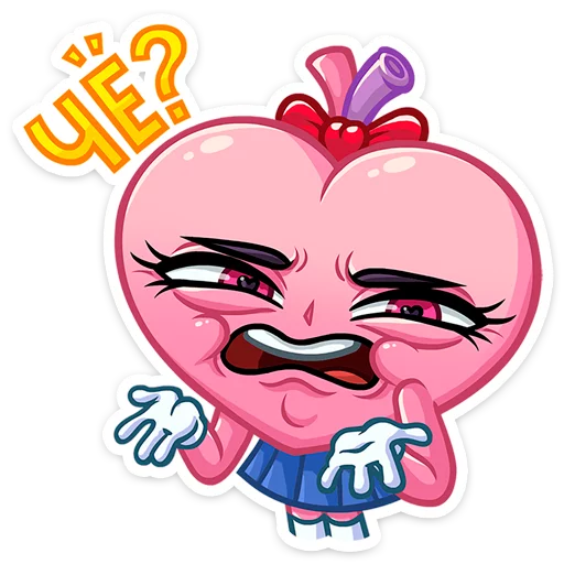 🤨 Стикер «Сердце-чан» для Telegram