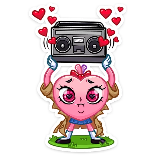 💕 Стикер «Сердце-чан» для Telegram