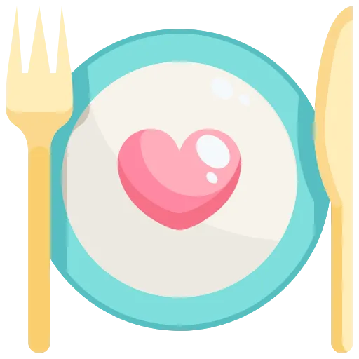 🍽️ Эмодзи «Розовые буквы, сердечки, иконки» для Telegram