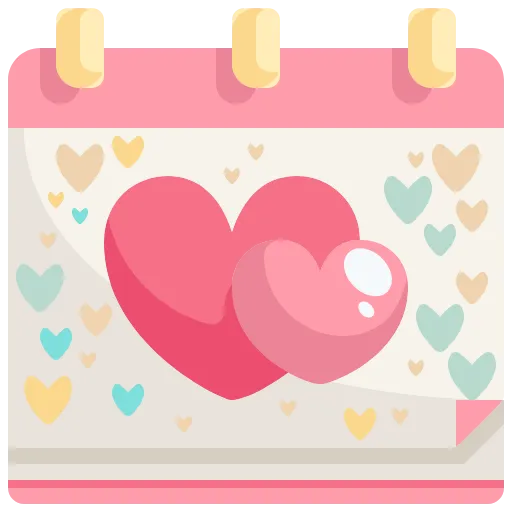 📅 Эмодзи «Розовые буквы, сердечки, иконки» для Telegram