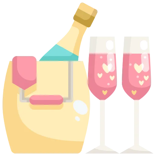 🥂 Эмодзи «Розовые буквы, сердечки, иконки» для Telegram