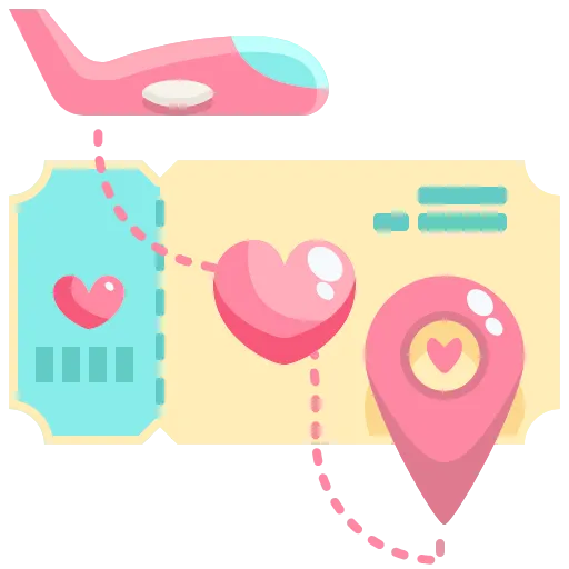 ✈️ Эмодзи «Розовые буквы, сердечки, иконки» для Telegram