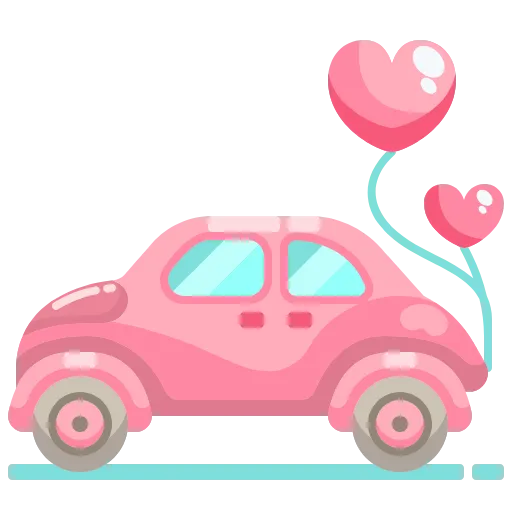 🚗 Эмодзи «Розовые буквы, сердечки, иконки» для Telegram