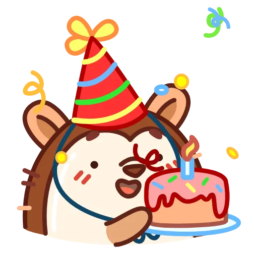 🥳 Стикер «Ёжик» для Telegram