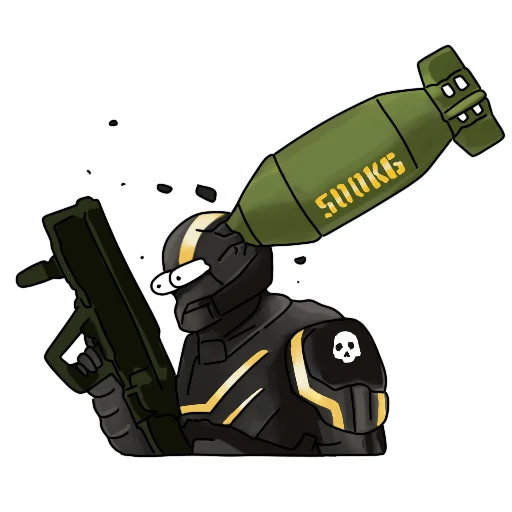 😵 Стикер «Helldivers Red Caffeine» для Telegram