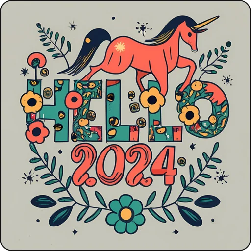 👋 Стикер «Hello 2024» для Telegram