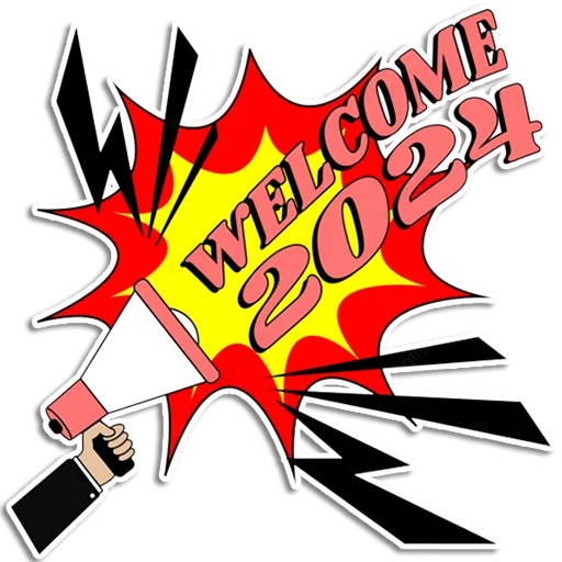 🙏 Стикер «Hello 2024» для Telegram