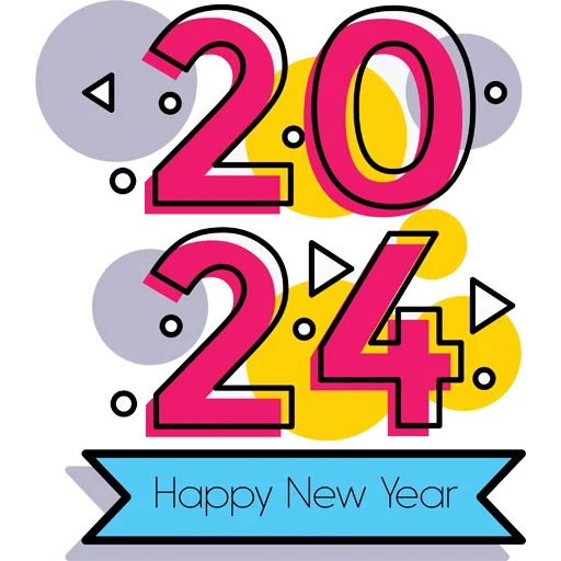 😊 Стикер «Hello 2024» для Telegram
