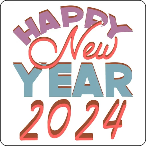 😊 Стикер «Hello 2024» для Telegram