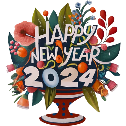 😊 Стикер «Hello 2024» для Telegram
