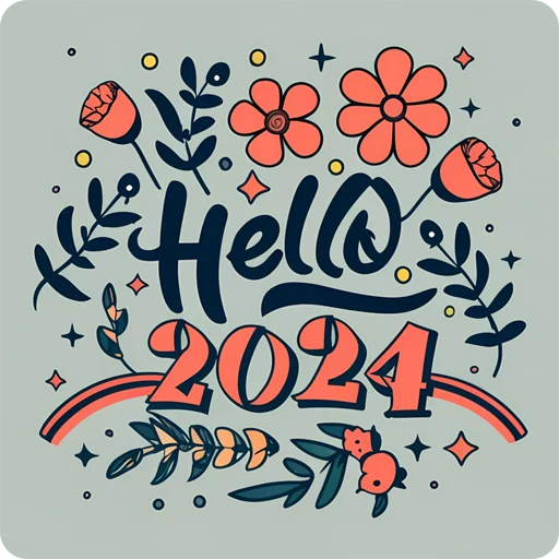 👋 Стикер «Hello 2024» для Telegram