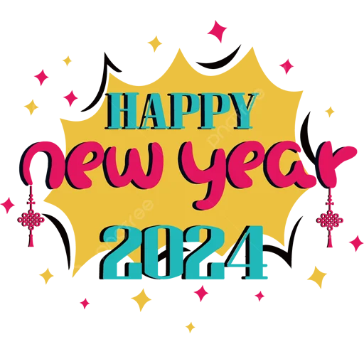 😊 Стикер «Hello 2024» для Telegram