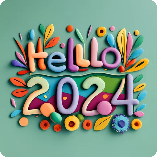 👋 Стикер «Hello 2024» для Telegram