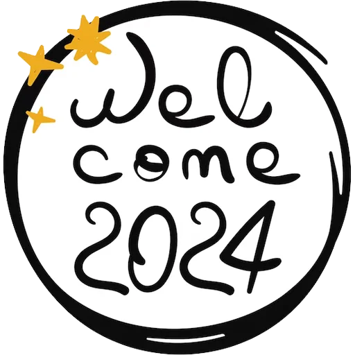 🙏 Стикер «Hello 2024» для Telegram
