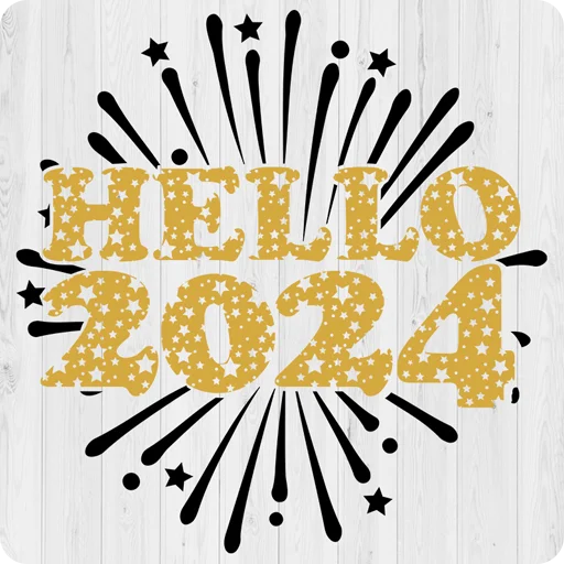 😊 Стикер «Hello 2024» для Telegram