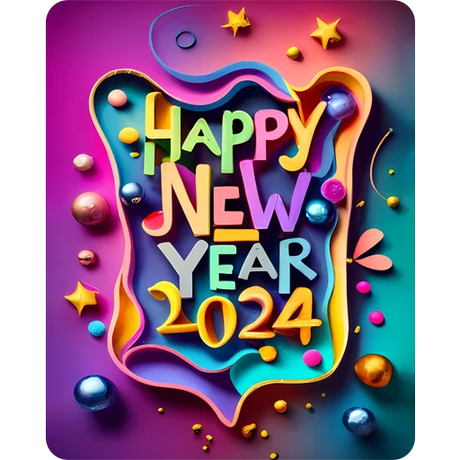 😊 Стикер «Hello 2024» для Telegram