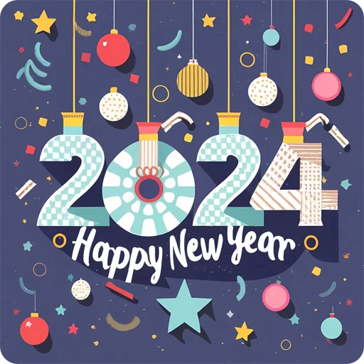 😊 Стикер «Hello 2024» для Telegram