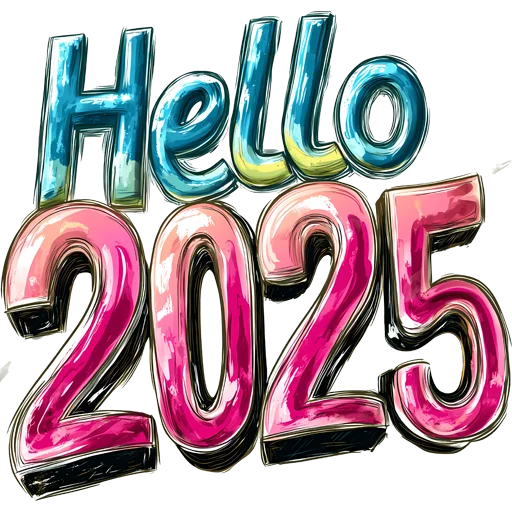 👋 Стикер «Hello 2025» для Telegram