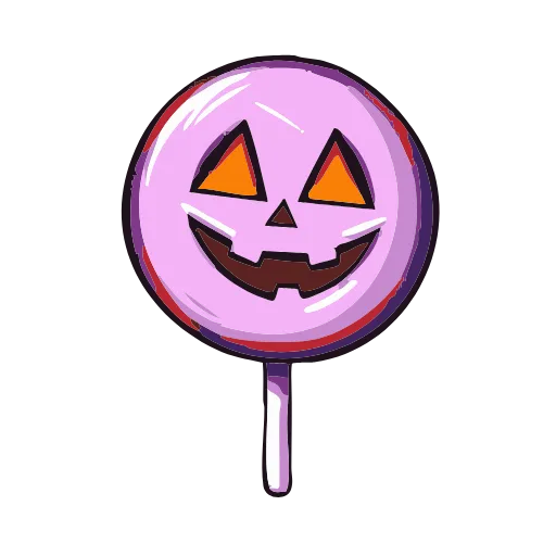 Стикер 52 halloween - фиолетовые буквы