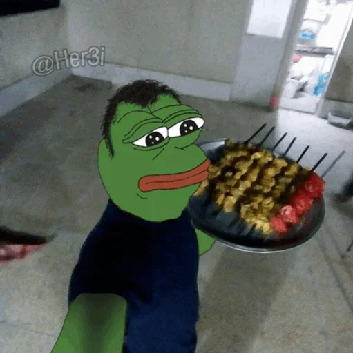 🐸 Стикер «Pepe ? -» для Telegram