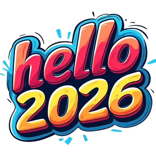 👋 Стикер «Hello 2026» для Telegram