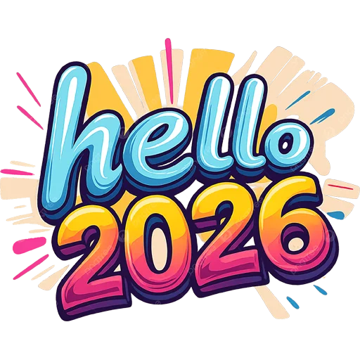 👋 Стикер «Hello 2026» для Telegram