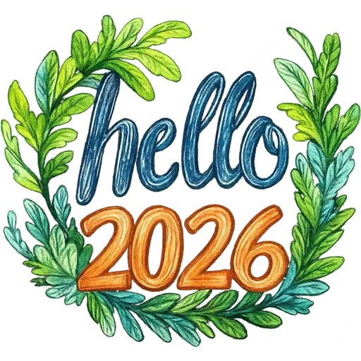 👋 Стикер «Hello 2026» для Telegram
