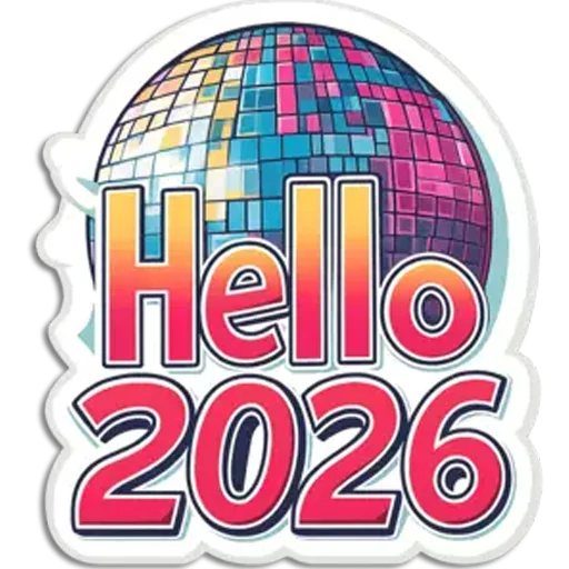 👋 Стикер «Hello 2026» для Telegram