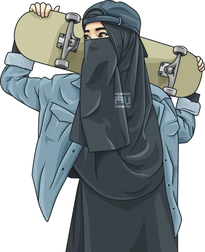 🛹 Стикер «hijab-tyan» для Telegram