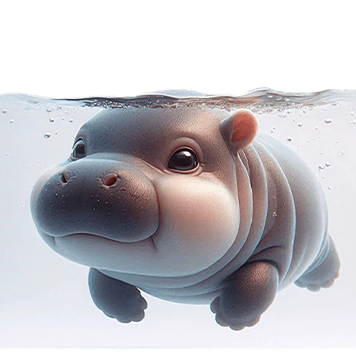 🏊‍♀ Стикер «Бегемотики» для Telegram
