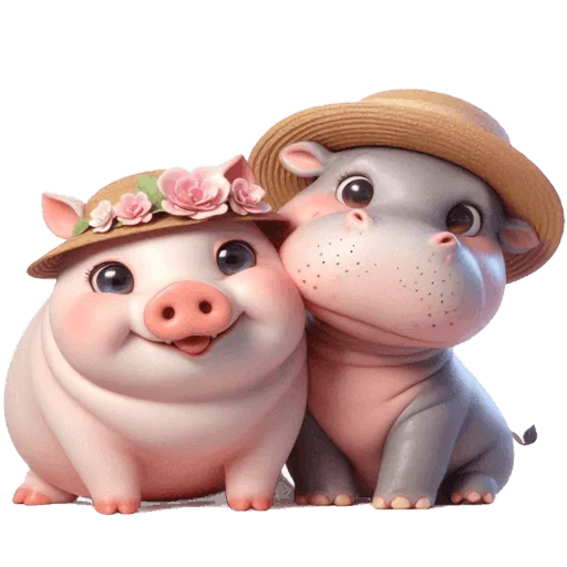 ☺️ Стикер «Бегемотик и Хрю» для Telegram