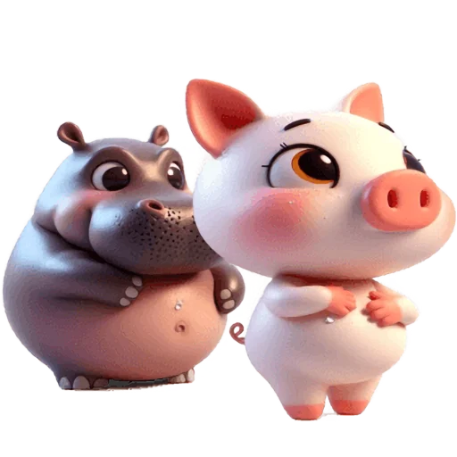 🥹 Стикер «Бегемотик и Хрю» для Telegram